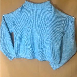 Blue turtle neck